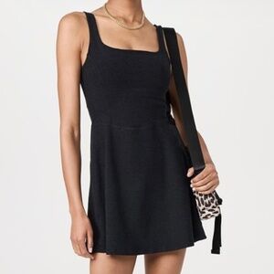 Beyond Yoga Spacedye Garden Party Square Neck Dress  Black Darkest Night Size S